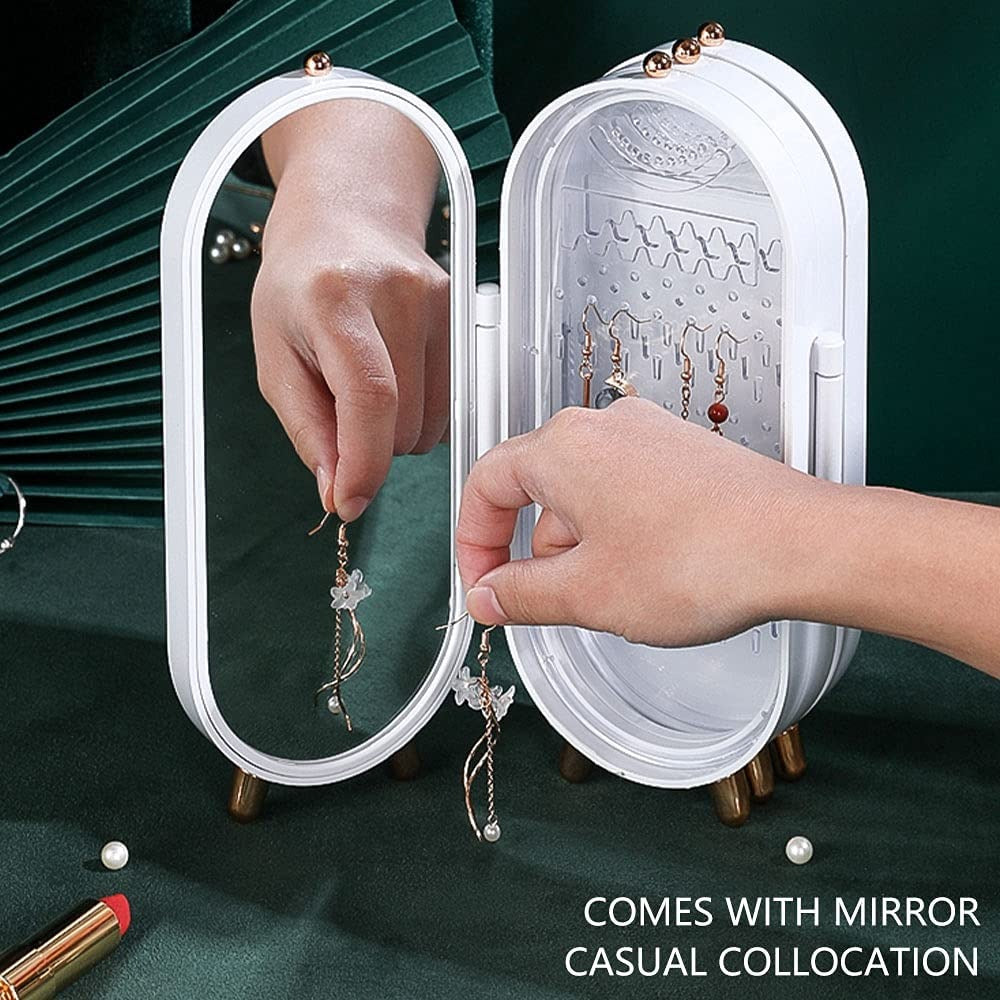 Screen Folding Jewellery Box | Jewellery Cabinet Organizer With Mirror