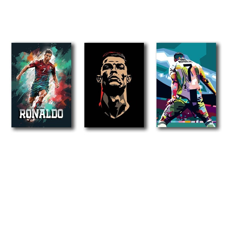 Set Of 3 Cristiano Ronaldo Cr7 Wooden Sticky Home Décor