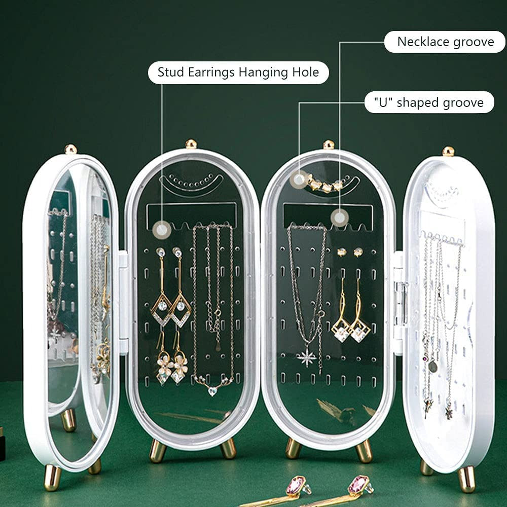 Screen Folding Jewellery Box | Jewellery Cabinet Organizer With Mirror