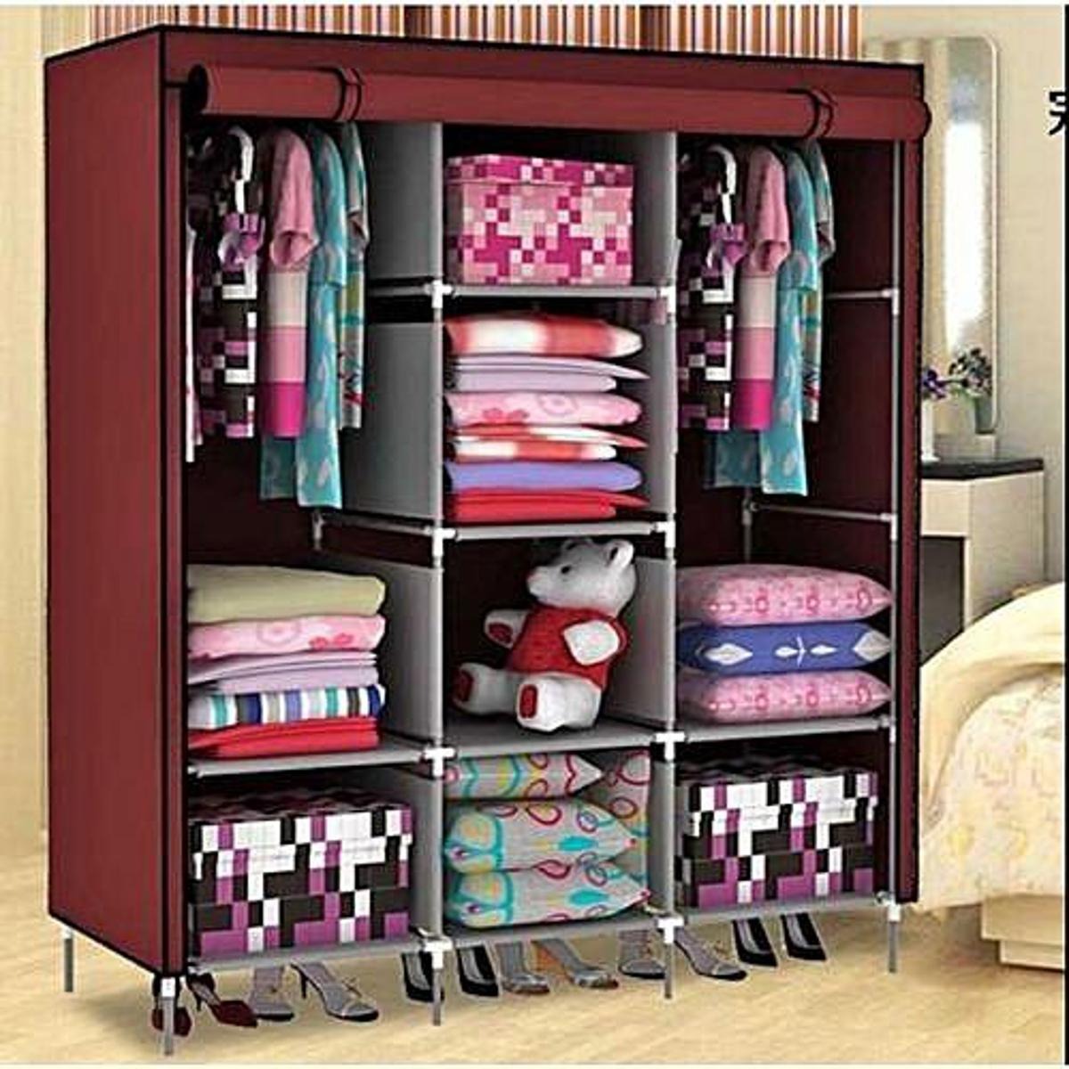3 Door Fancy & Portable Foldable Closet Wardrobe