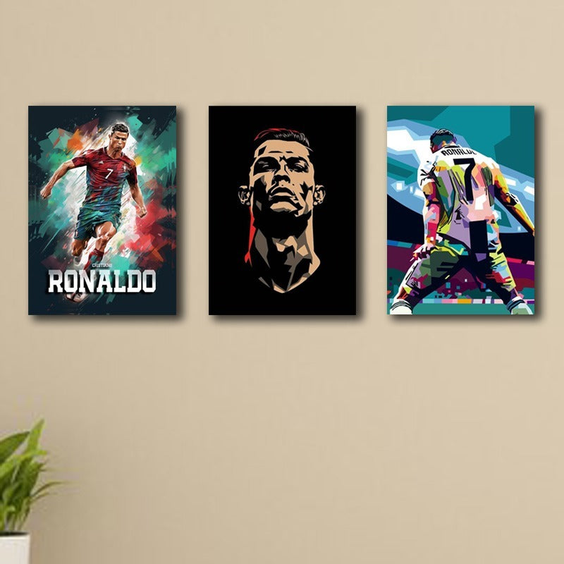 Set Of 3 Cristiano Ronaldo Cr7 Wooden Sticky Home Décor