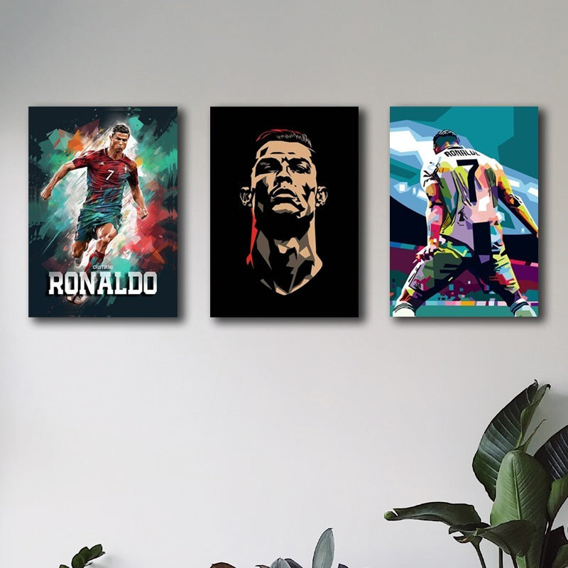 Set Of 3 Cristiano Ronaldo Cr7 Wooden Sticky Home Décor