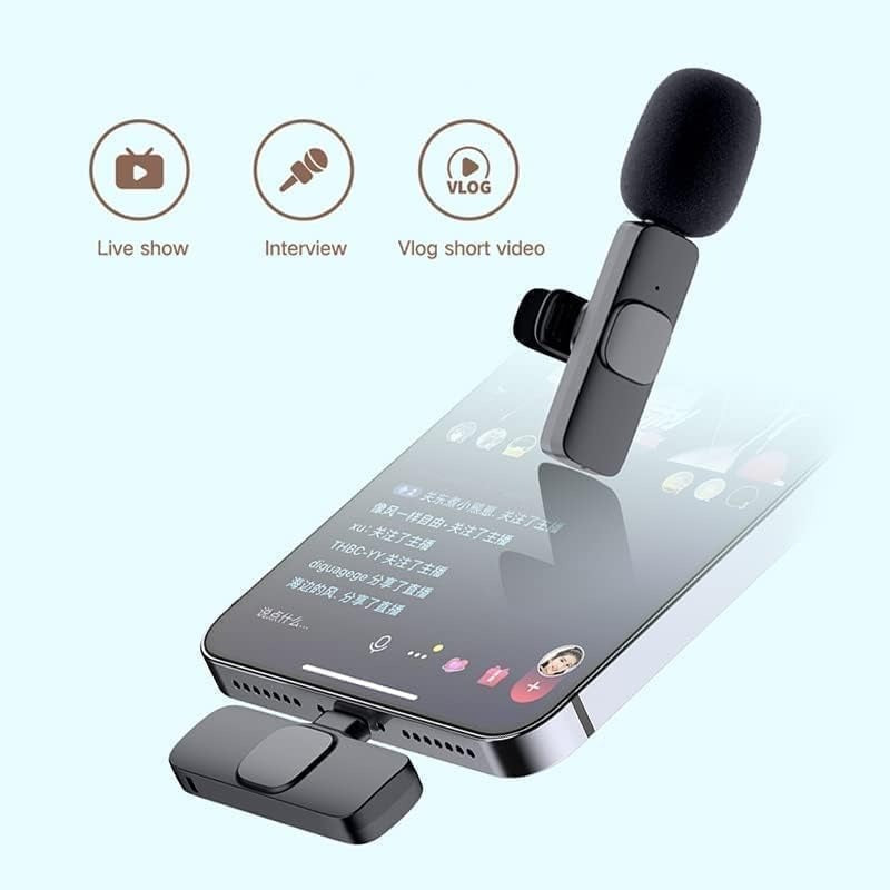 Wireless Mic K9 Dual Microphone Mic Plug & Play Usb Type C Plug Wireless Microphone