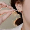 W Shape Zircon Korean Cuff Earrings