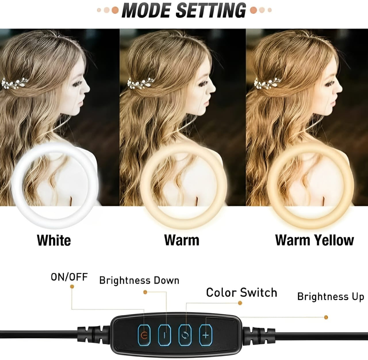 26cm Led Ring Light With Mobile Holder, 7ft Tripod Stand, 3 Light Colours For Videography And Photography