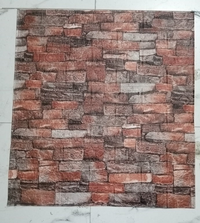 01 Piece Brown 3D Wall Stickers Faux Brick White Brick | Bedroom Home Decor