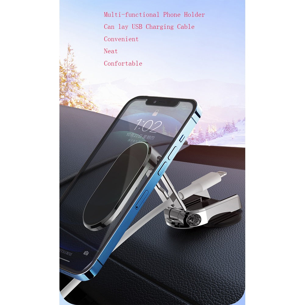 Folding Car Mobile Phone Bracket Base Strong Magnetic Suction 360 Degree Rotating