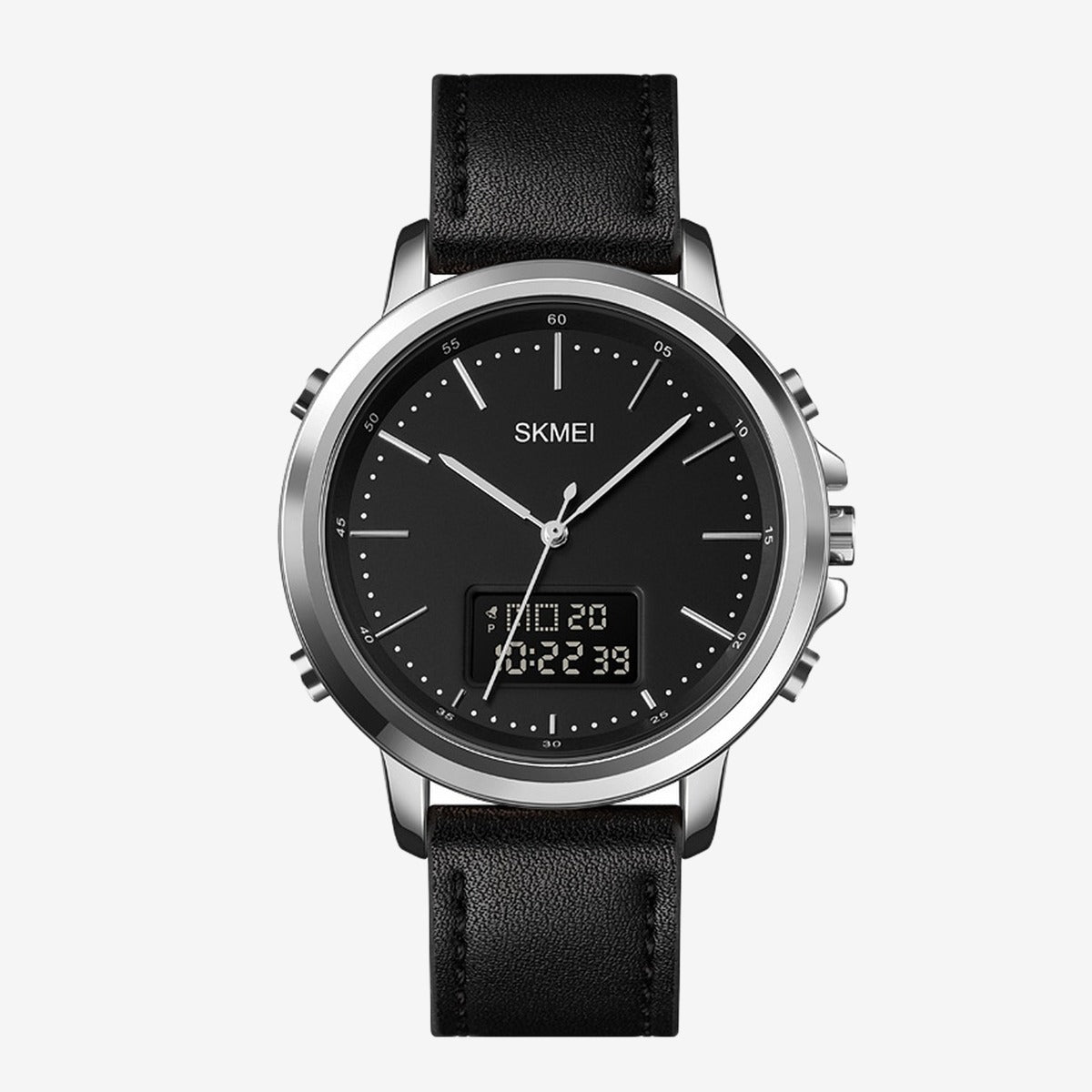 Skmei Men’s Fashion Digital Watch | Analog Leather Multifunctional Waterproof Men’s Watch
