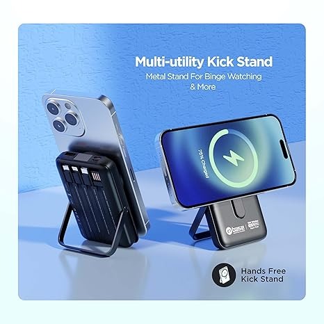 Wireless Charger Magnetic & Built-in Cables 66W Fast Charging Portable Power Bank 10000MAH