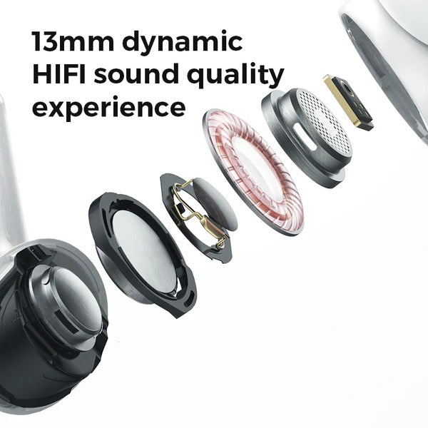 T03s Pro Joyroom Tws Active Noise Cancelling ANC Earbuds With Premium Case – White Earbuds Joyroom