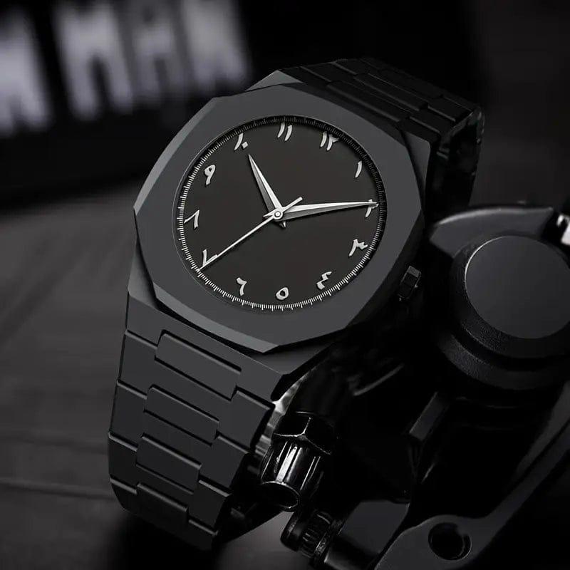 Silver Men's Black Carbon Fiber Watch - 1 Pc Luxury Timepiece