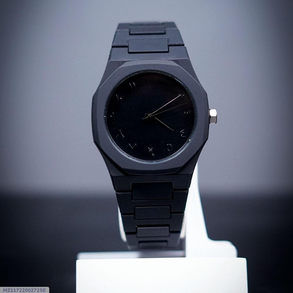 Silver Men's Black Carbon Fiber Watch - 1 Pc Luxury Timepiece
