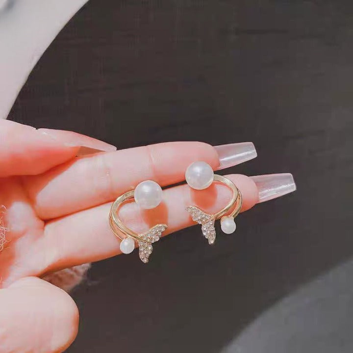Korean Golden Fishtail Fashion | Earrings For Women Jewellery