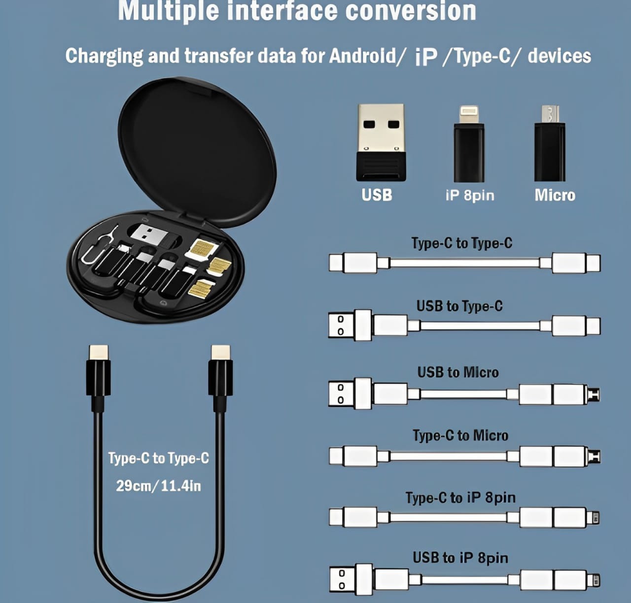 5 In 1 Data Cable Set All Solutions In One | Data Cable Set 60w Fast Charging