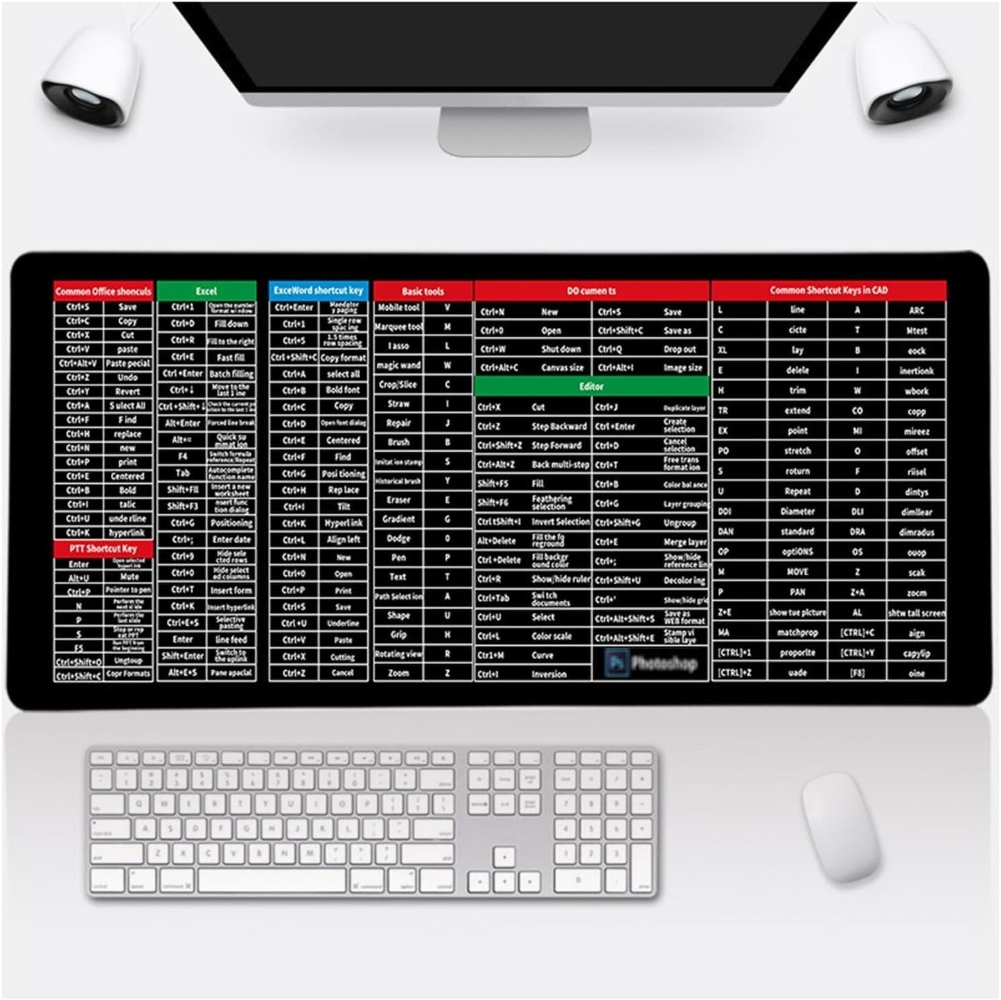 Shortcut Keyboard Office Mat Consignment 30x80 cm