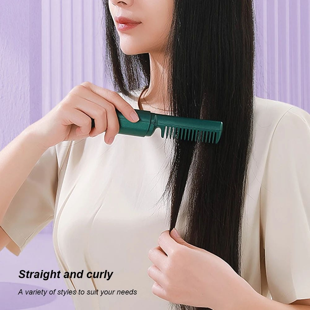 Cordless Comb Hair Straightener Brush Anti Scald 70 Mins Long Battery Life USB Rechargeable Hot Comb Hair Straightener For Home Travel