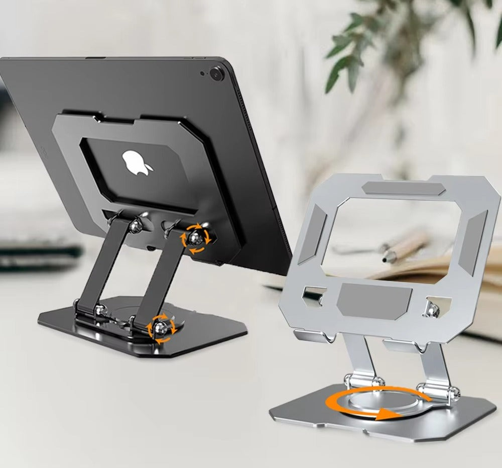 360° Rotating Metal Tablet & Mobile – Adjustable, Foldable, And Portable Desk Mount For Phones | Tablets | Small Devices